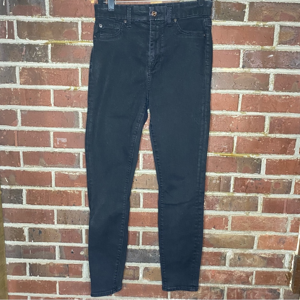 7 for all mankind B(air) sparkly coated black denim pants Size 27